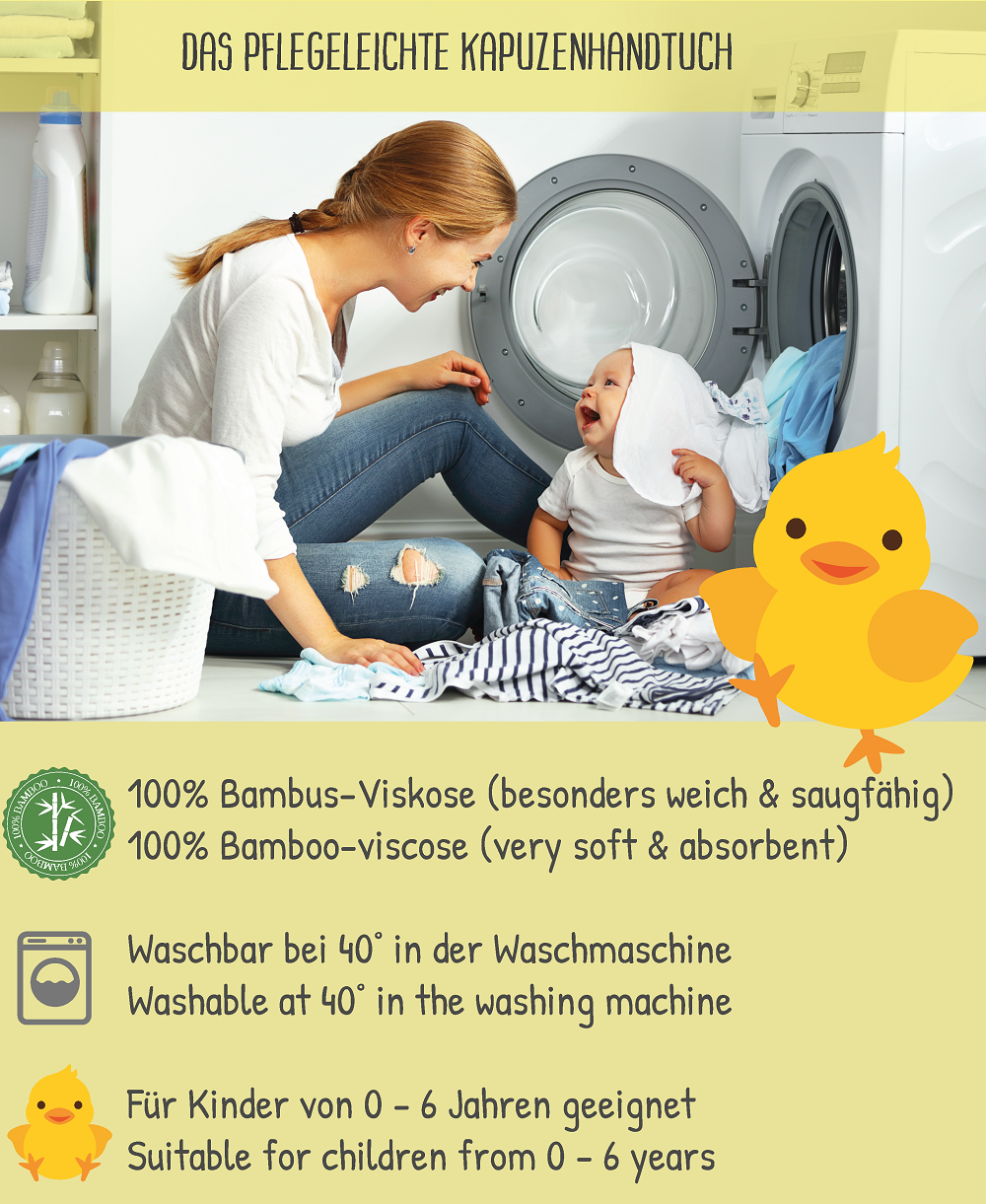 Accappatoio con cappuccio per neonati a forma di pulcino