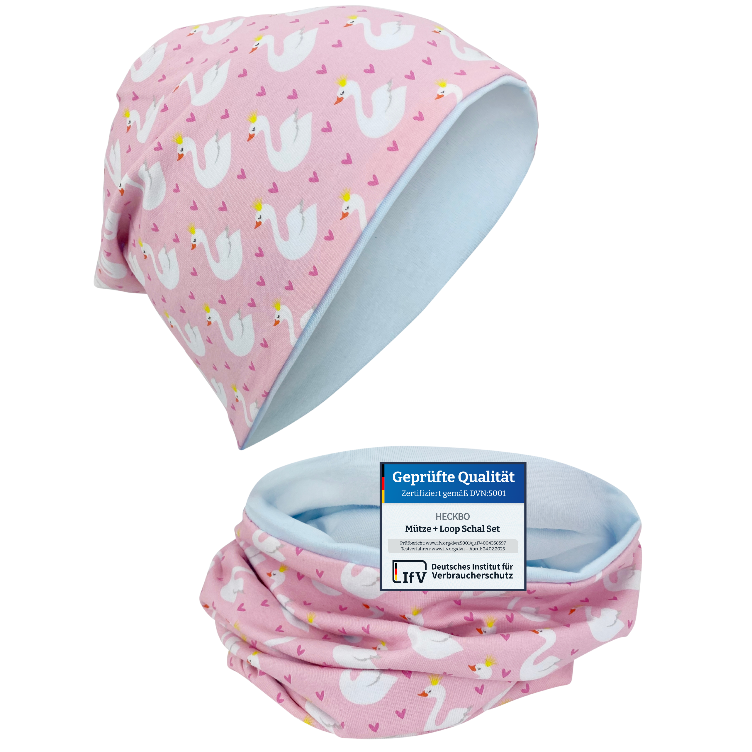 Set Beanie e Scaldacollo per Bambini - Cigno