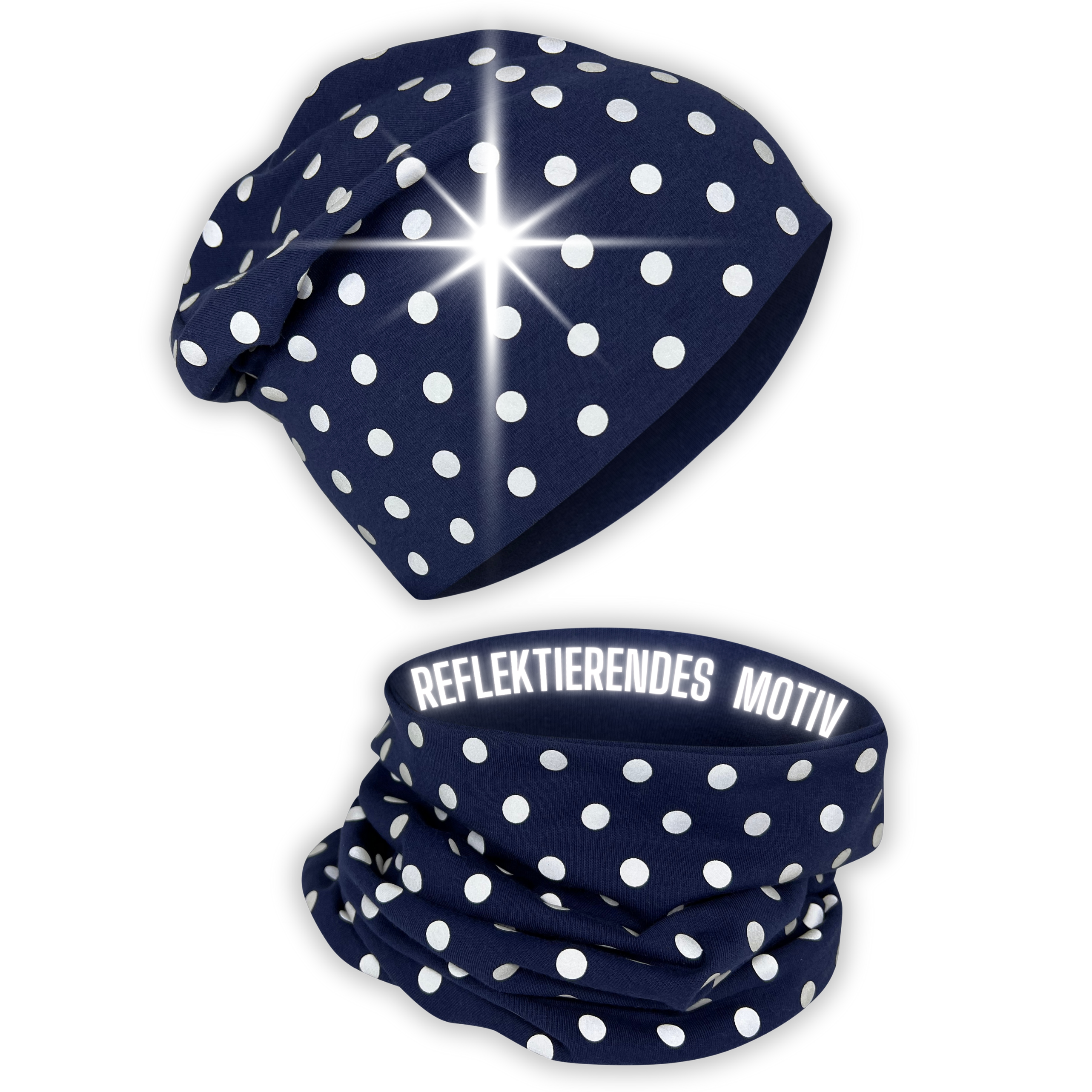 Set Cappello e Scaldacollo Riflettenti per Bambini - Pois