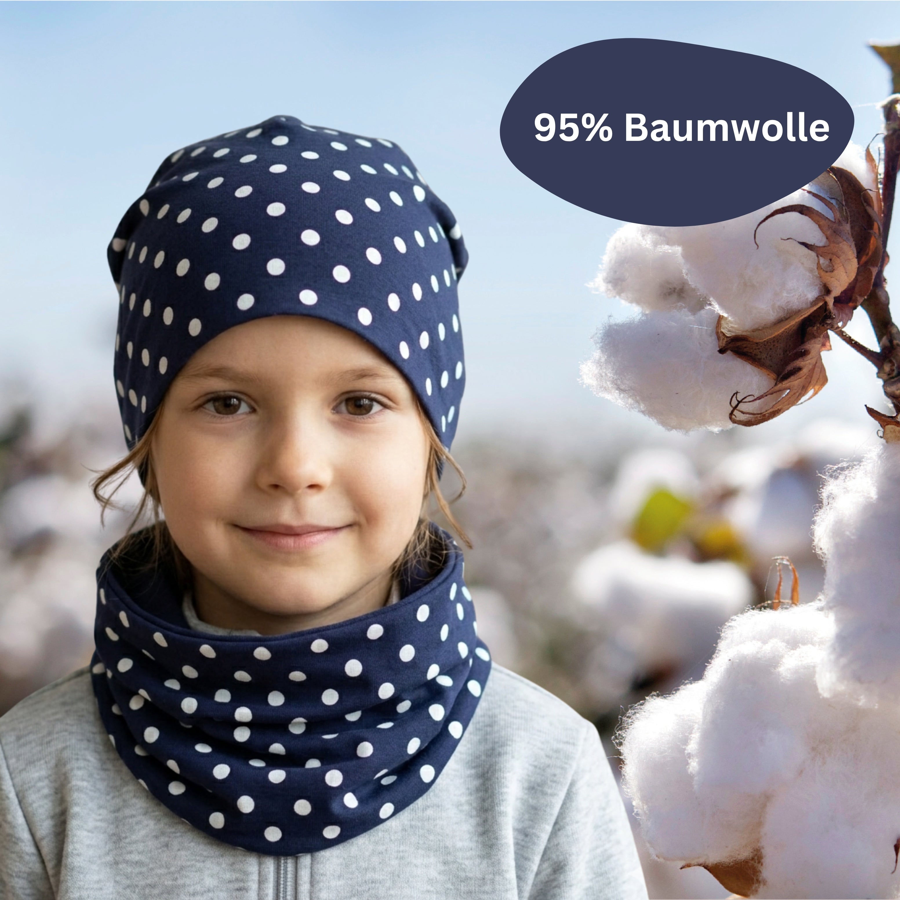 Set Cappello e Scaldacollo Riflettenti per Bambini - Pois