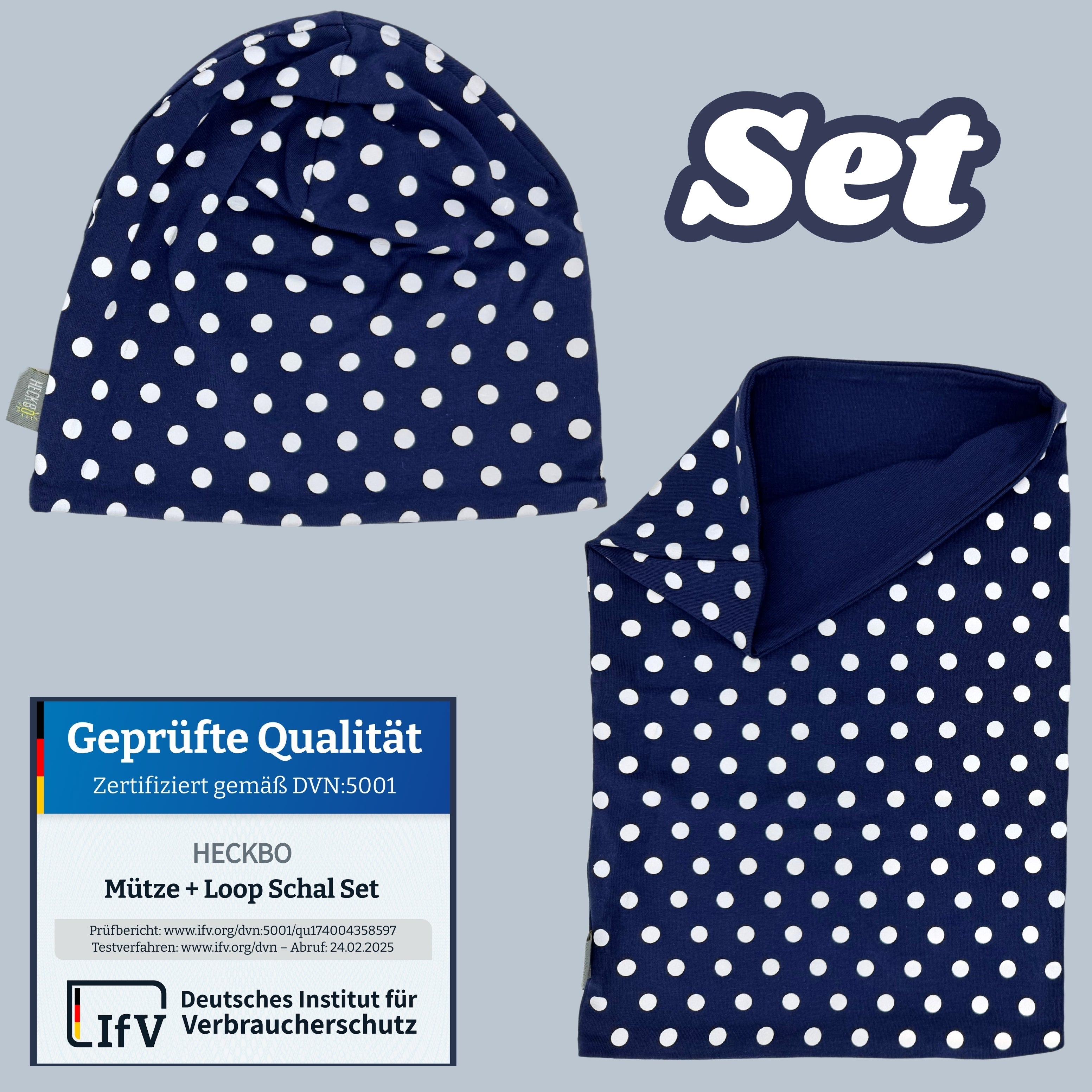 Set Cappello e Scaldacollo Riflettenti per Bambini - Pois
