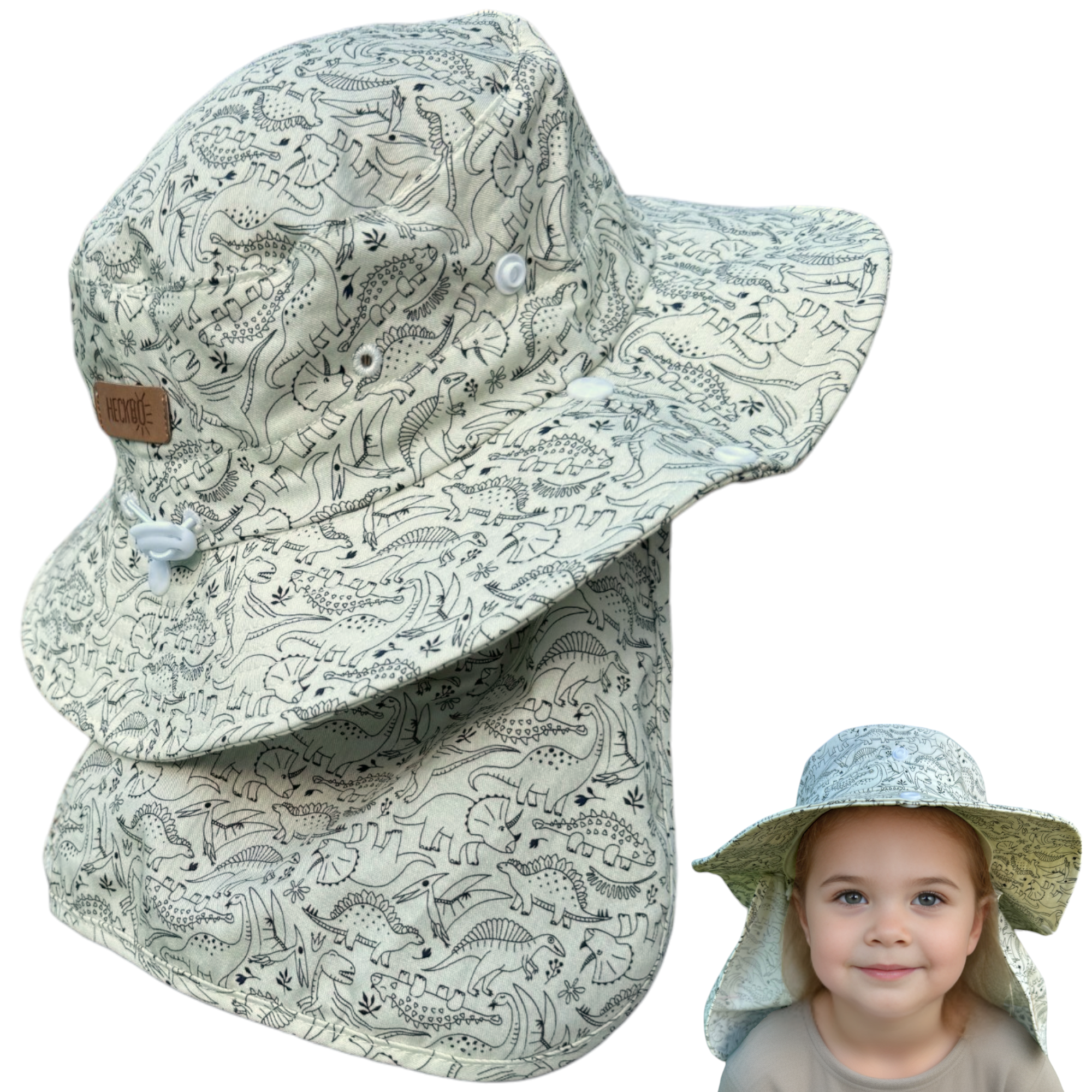 Cappellino parasole per neonati Dinosauri 6 - 24 mesi