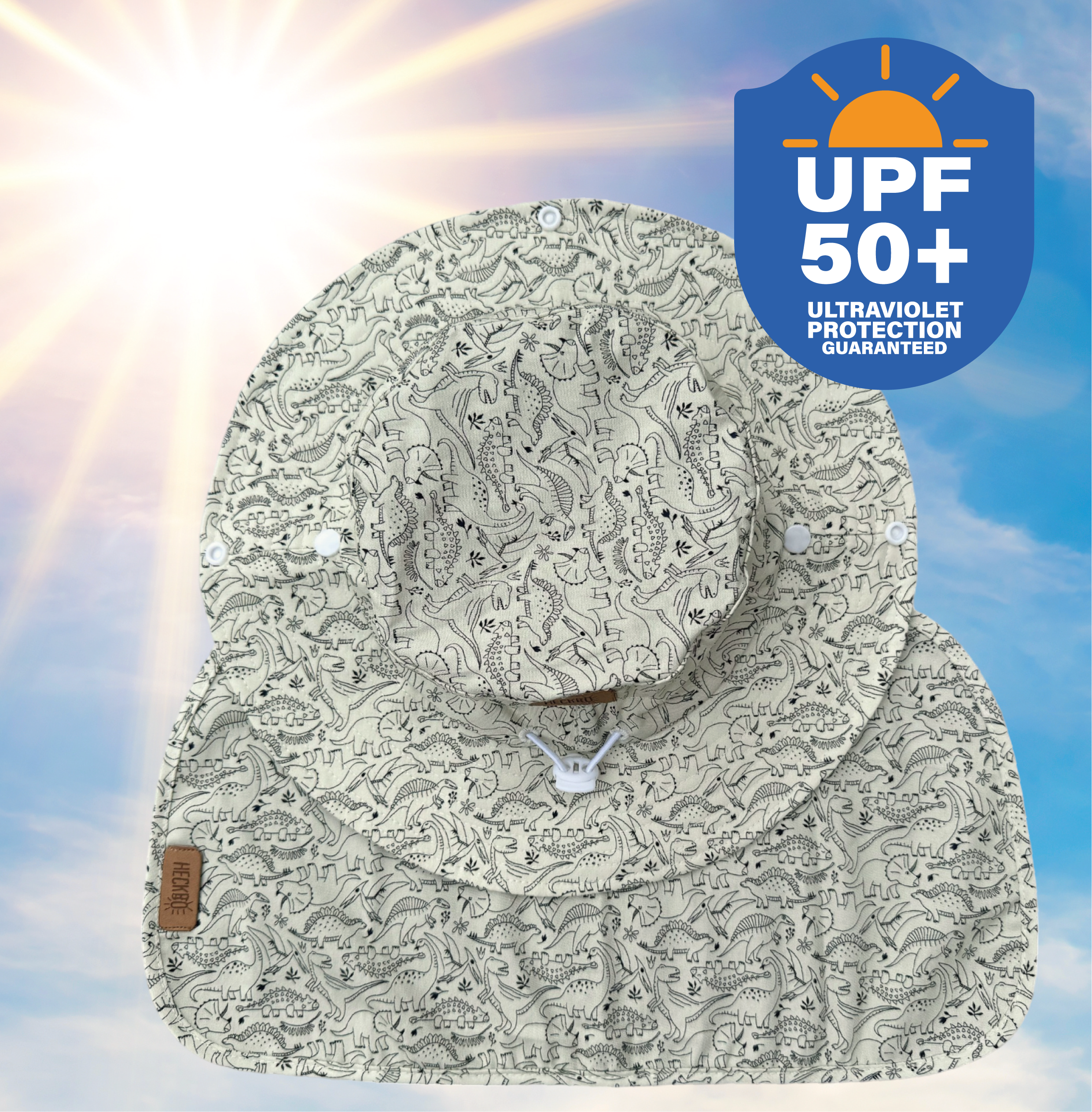 Cappellino parasole per neonati Dinosauri 6 - 24 mesi