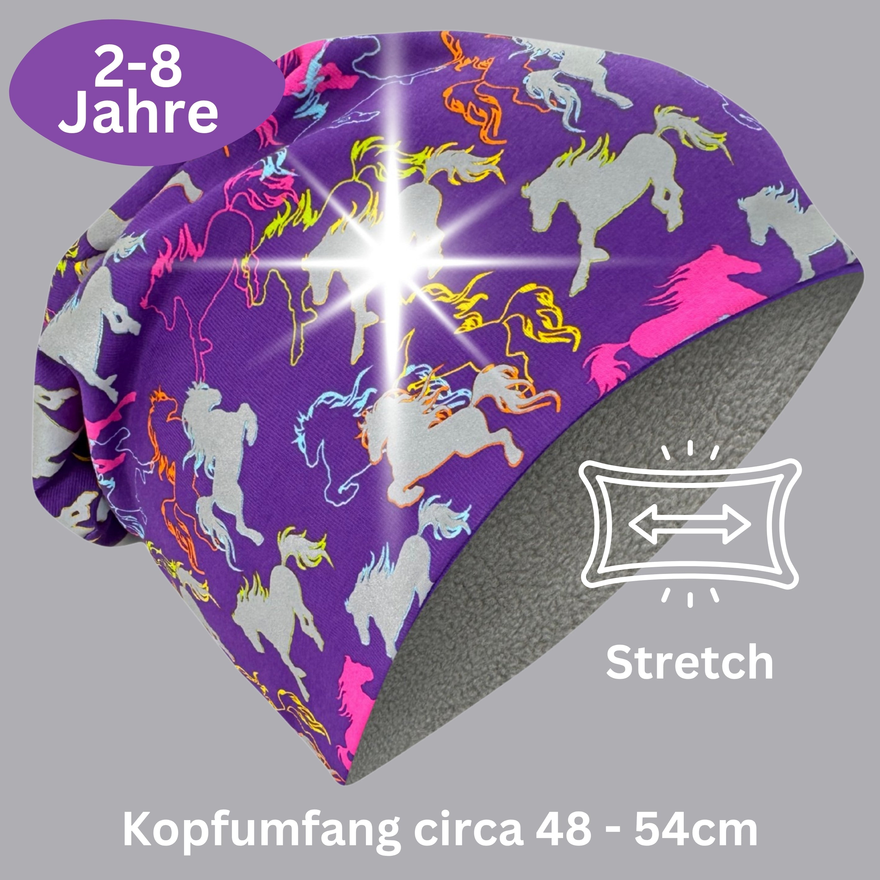 Kinder Riflettore Cappello e Scaldacollo Cavallo