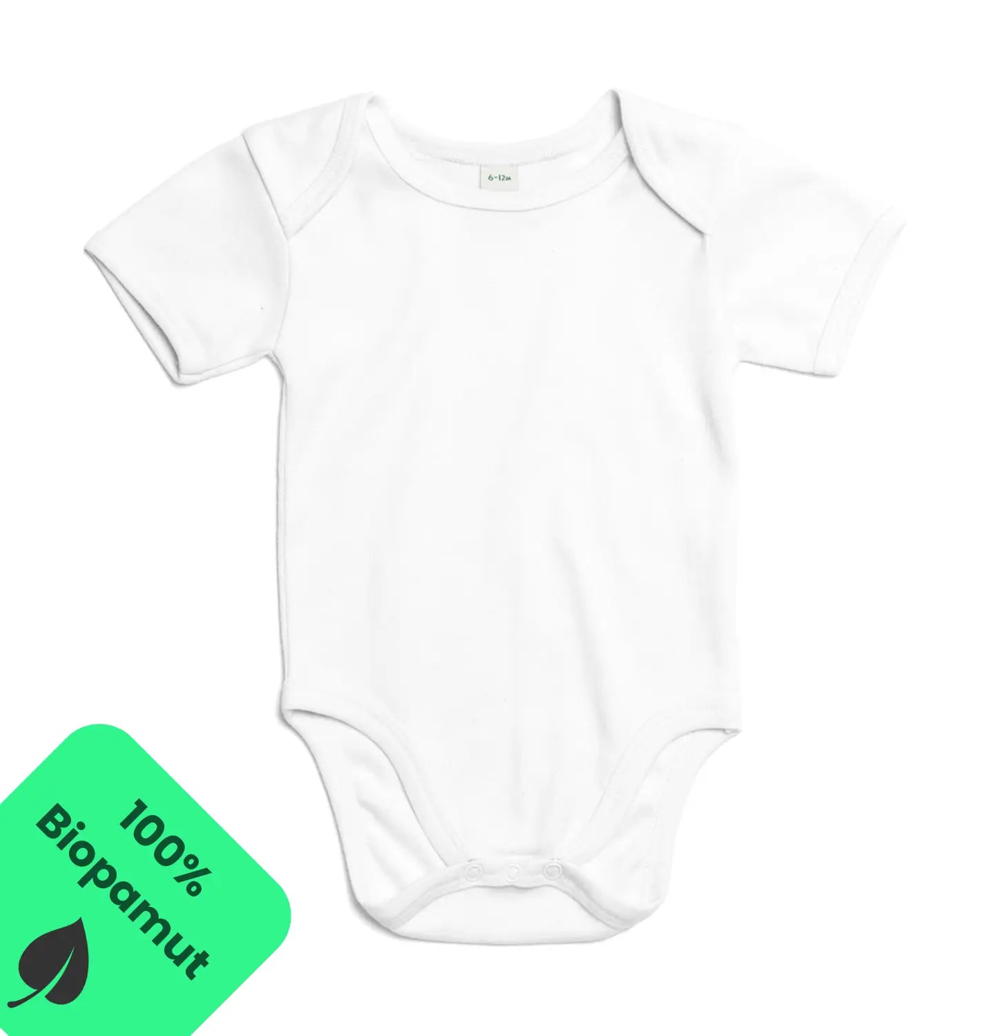 Body neonato Babybugz 100% cotone organico, manica corta, bianco, 5 pezzi/confezione