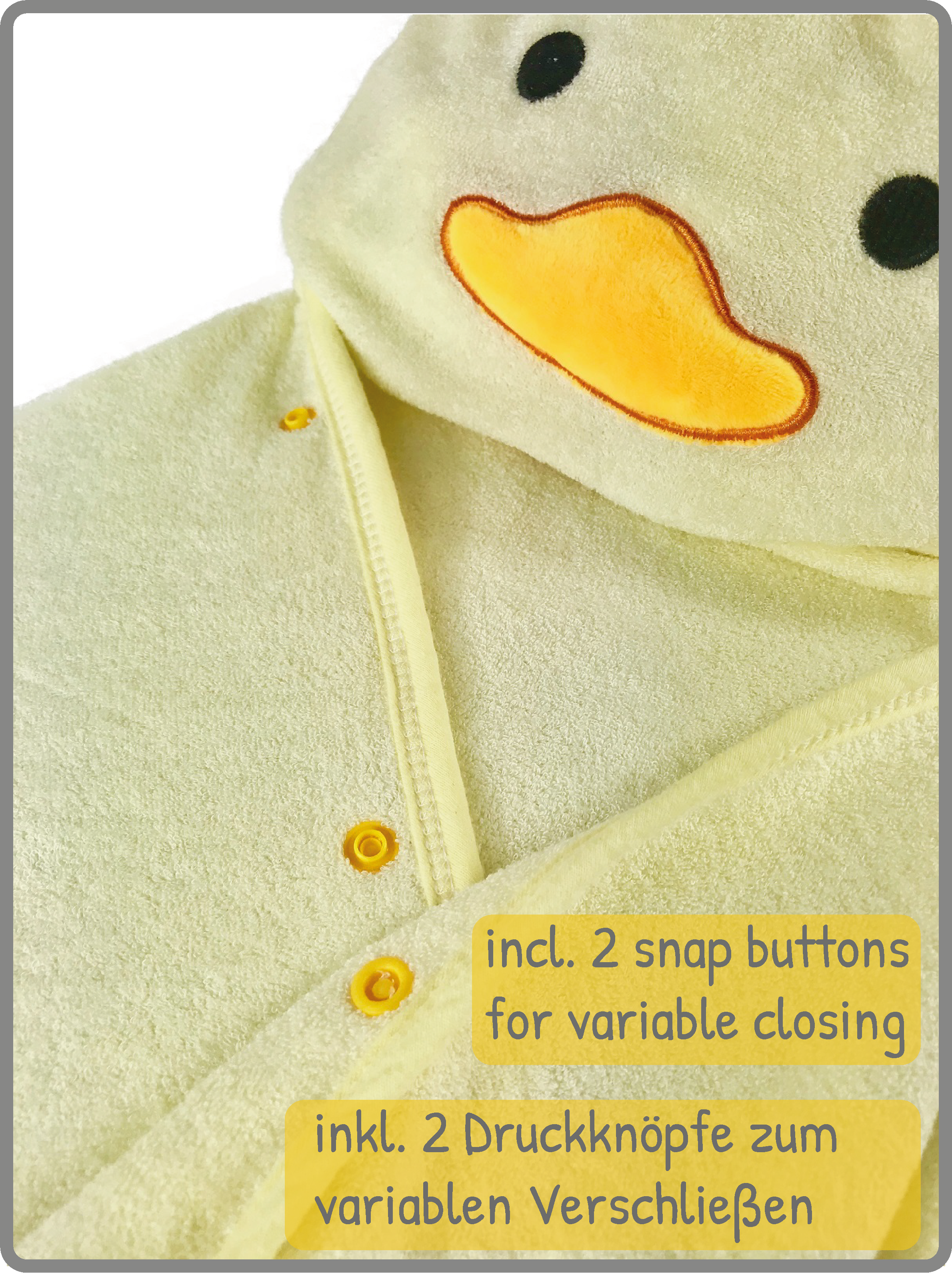 Accappatoio con cappuccio per neonati a forma di pulcino